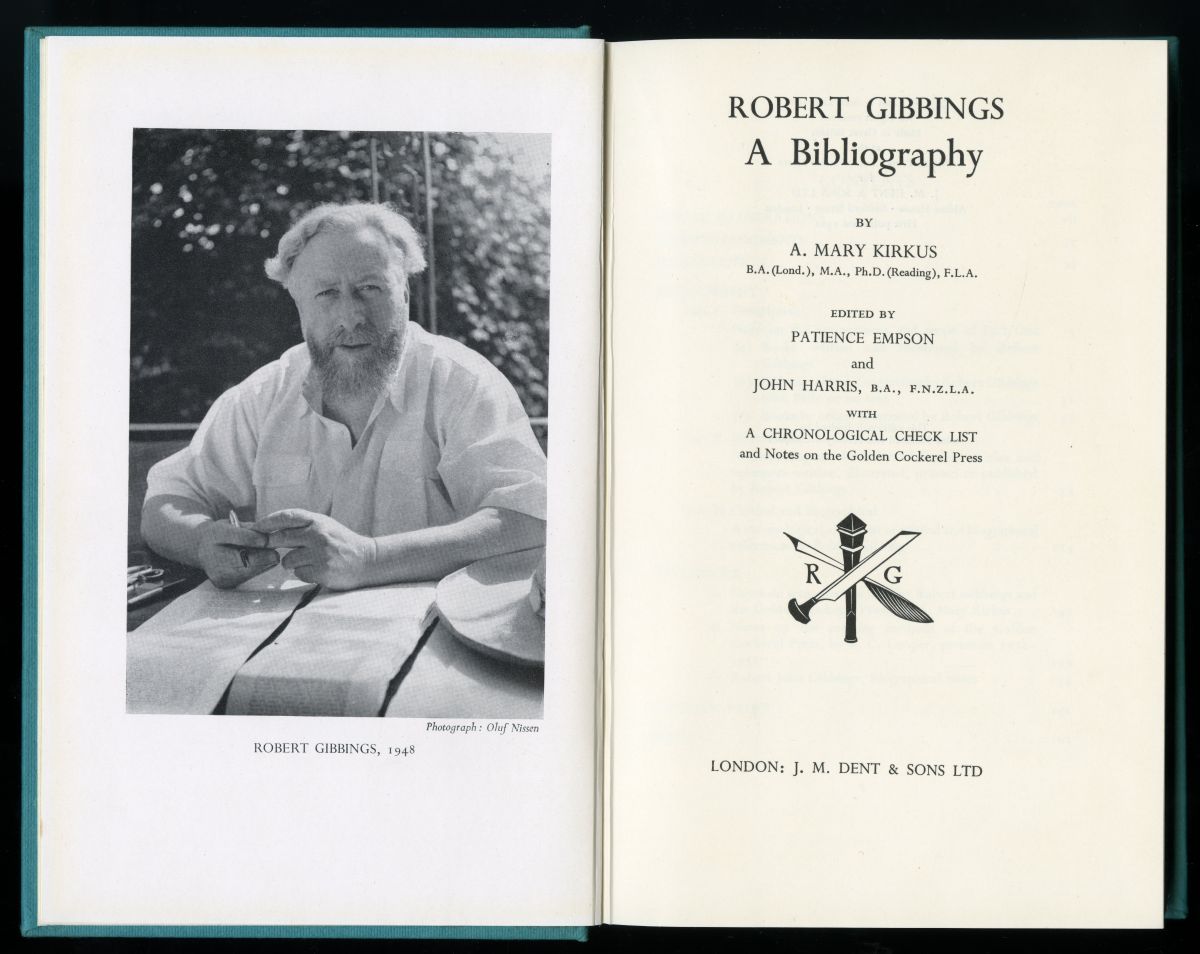 『ROBERT GIBBINGS A Bibliography』（1962年、J.M.DENT & SONS） 口絵と扉